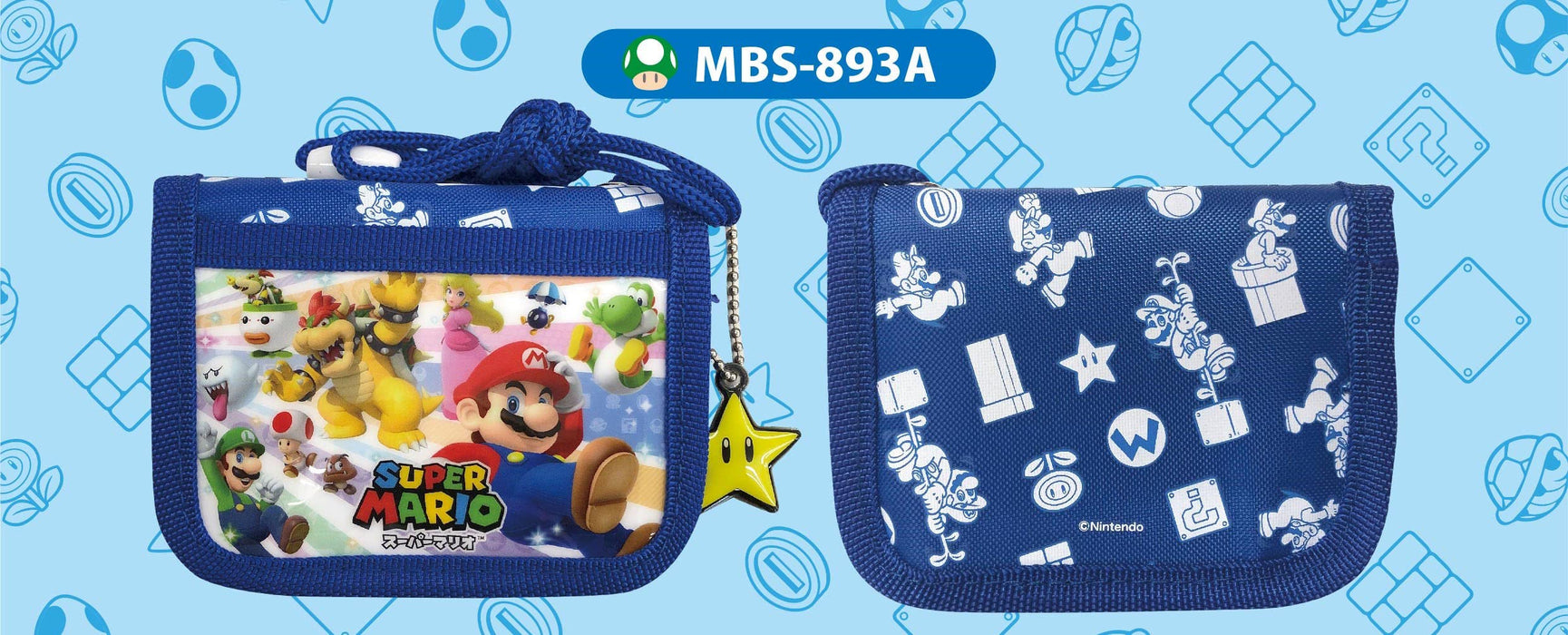 Sun Art Japan Super Mario Rf Wallet Blue Mbs 893A Ble- Japan Figure Store - #1 Bring To You The Best Japanese Goods