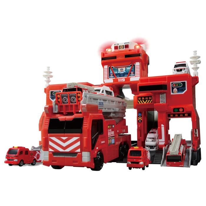 Takara Tomy Tomica Deformation Dispatch Big Fire Command Station Mini Car Toy Boys 3+ Japan St Mark Certified- Japan Figure Store - #1 Bring To You The Best Japanese Goods