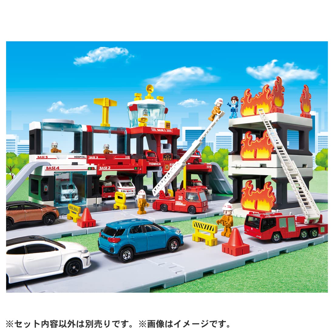Takara Tomy Tomica Tomica Town Dispatch! Fire! Rescue Base Mini Car Toy 3 Years Old And Up Passed Toy Safety Standards St Mark Certified Tomica Takara Tomy- Japan Figure Store - #1 Bring To You The Best Japanese Goods