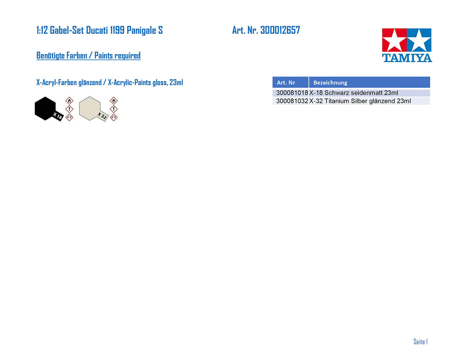 Tamiya 12657 1/12 Ducati 1199 Front Fork Set Japanese Plastic Model Detail Parts- Japan Figure Store - #1 Bring To You The Best Japanese Goods