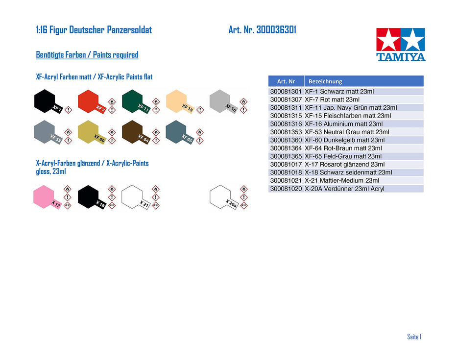 TAMIYA 36301 Wwii Wehrmacht Tank Crewman 1/16 Scale Kit Figure- Japan Figure Store - #1 Bring To You The Best Japanese Goods