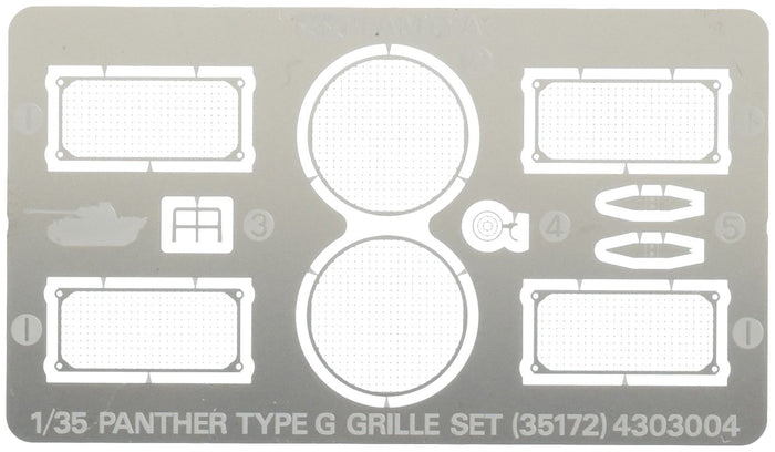TAMIYA 35172 German Panther Type G Photo Etched Grille Set 1/35 Scale Kit- Japan Figure Store - #1 Bring To You The Best Japanese Goods