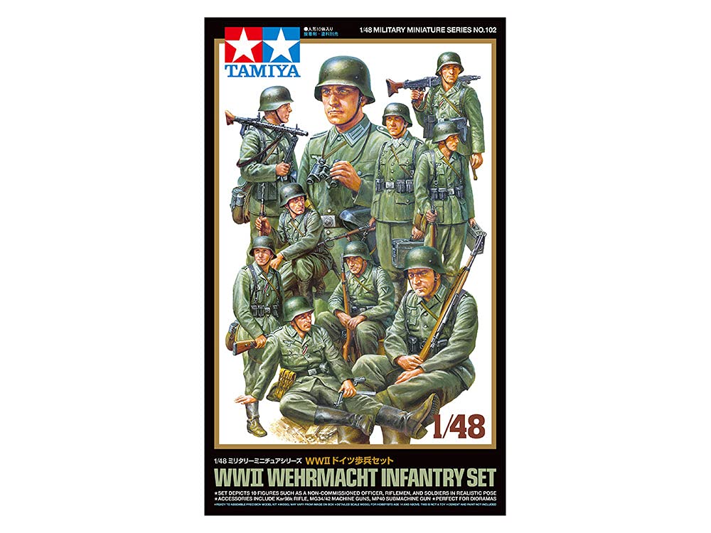 TAMIYA 1/48 Wwii German Wehrmacht Infantry Set Plastic Model- Japan Figure Store - #1 Bring To You The Best Japanese Goods