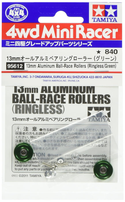 TAMIYA 95612 Mini 4Wd 13Mm Aluminum Ball-Race Rollers Ringless/Green- Japan Figure Store - #1 Bring To You The Best Japanese Goods