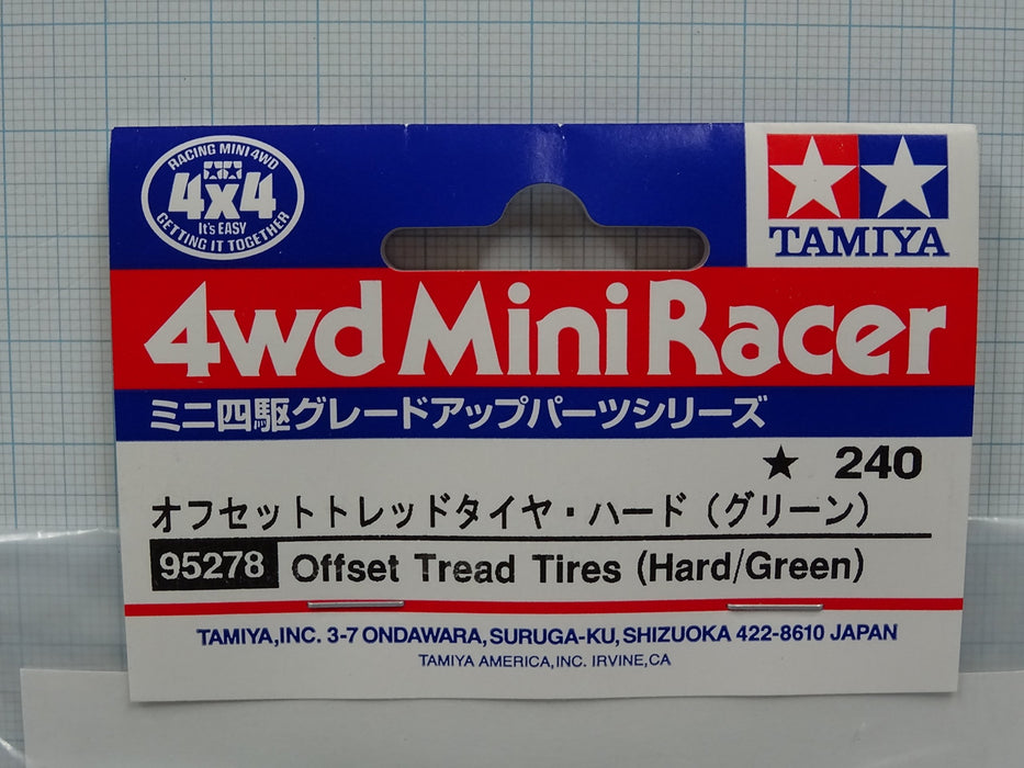 TAMIYA 95278 Mini 4Wd Offset Tread Tires Hard/Green- Japan Figure Store - #1 Bring To You The Best Japanese Goods