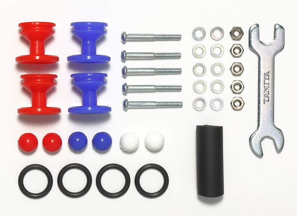 TAMIYA Mini 4Wd Low Friction Plastic Double Rollers W/ Rubber Rings Red & Blue/ 13-12Mm- Japan Figure Store - #1 Bring To You The Best Japanese Goods