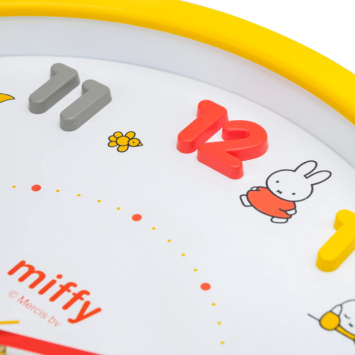 Teas Factory Miffy Wall Clock Analog Icon Wall Clock Continuous Second Hand Yellow 2926-188- Japan Figure Store - #1 Bring To You The Best Japanese Goods