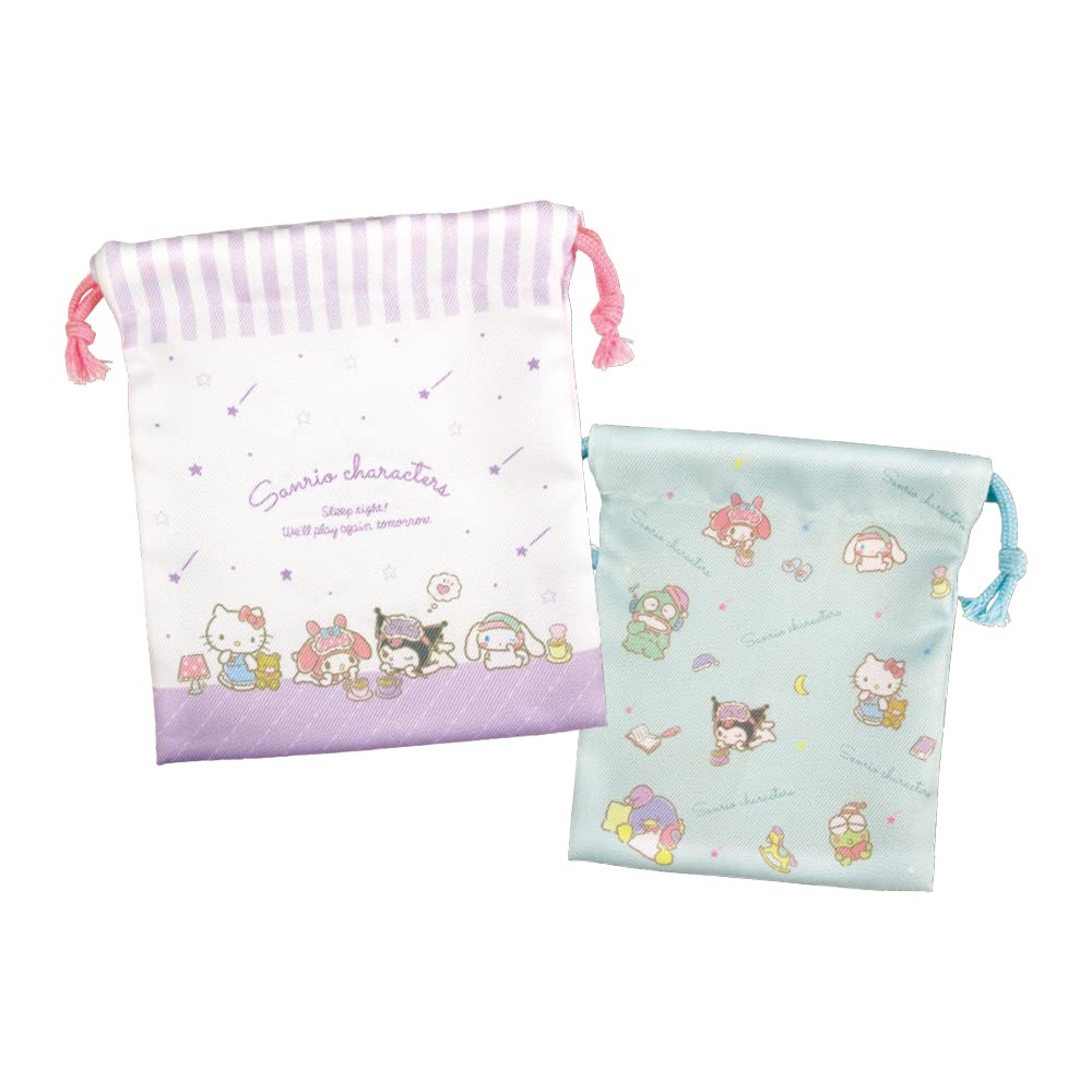 T'S Factory Sanrio Drawstring Bag Set Of 2 Sanrio Characters Sleeping- Japan Figure Store - #1 Bring To You The Best Japanese Goods