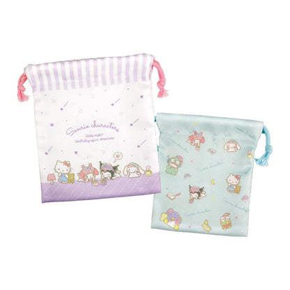 T'S Factory Sanrio Drawstring Bag Set Of 2 Sanrio Characters Sleeping- Japan Figure Store - #1 Bring To You The Best Japanese Goods