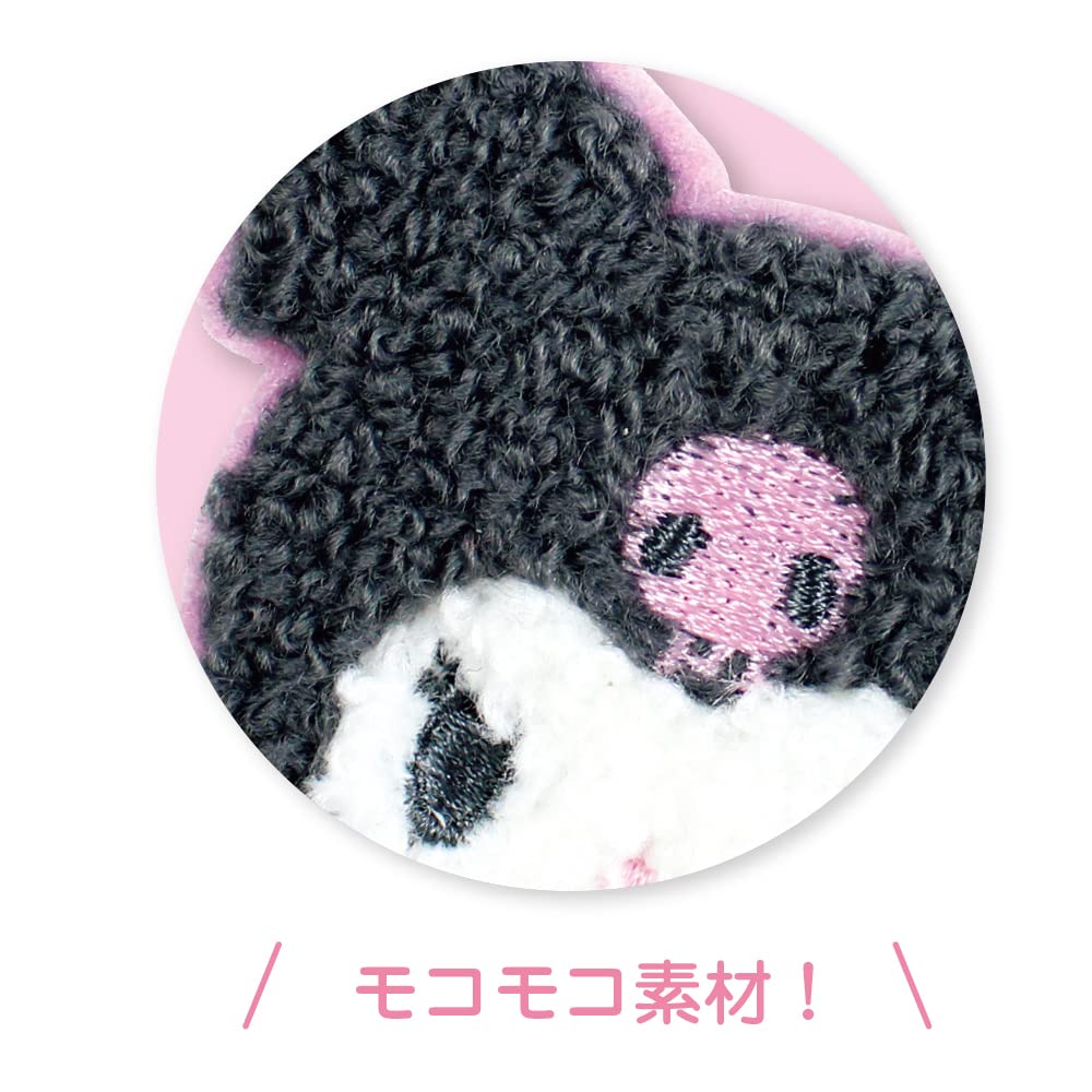 T's Factory Sanrio Kuromi Embroidery Sticker SR-5541604Ku H5.4xW6.2xD0.3cm- Japan Figure Store - #1 Bring To You The Best Japanese Goods