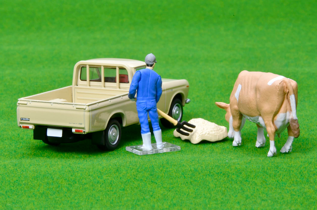 Tomytec Tomica Limited Vintage Datsun 1300 Truck Light Brown 1/64 Scale with Figure- Japan Figure Store - #1 Bring To You The Best Japanese Goods