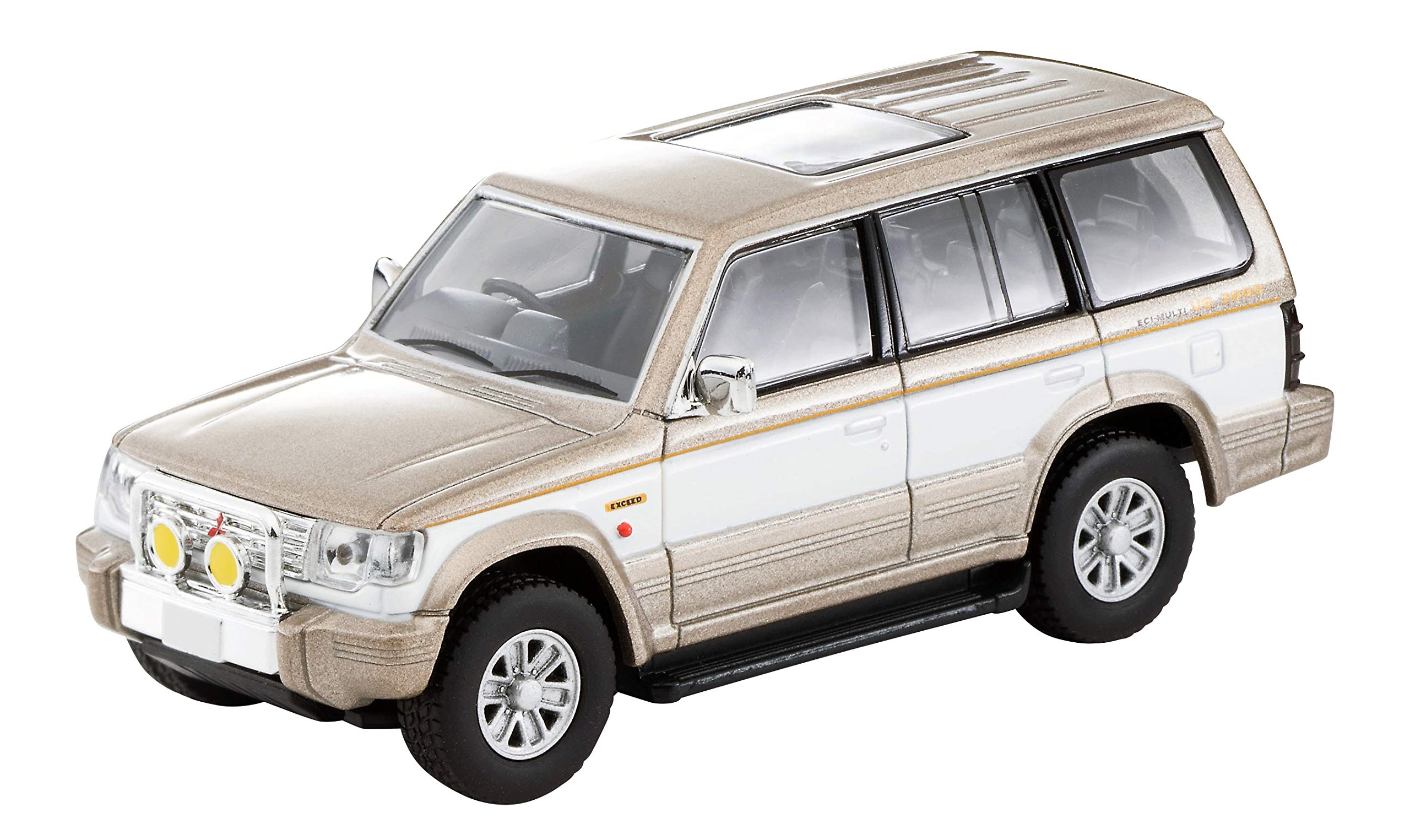 Tomytec Tomica Vintage Neo Mitsubishi Pajero Mid Roof Wide Super Exceed 91 1/64 Beige/White- Japan Figure Store - #1 Bring To You The Best Japanese Goods