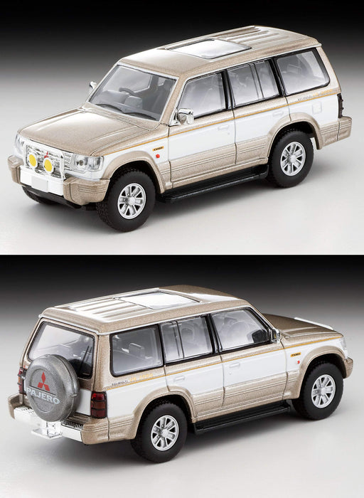 Tomytec Tomica Vintage Neo Mitsubishi Pajero Mid Roof Wide Super Exceed 91 1/64 Beige/White- Japan Figure Store - #1 Bring To You The Best Japanese Goods