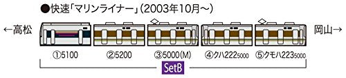 Tomytec Tomix N Gauge 223 5000 Series Marine Liner Train Set B - 5 Cars Model 98260- Japan Figure Store - #1 Bring To You The Best Japanese Goods