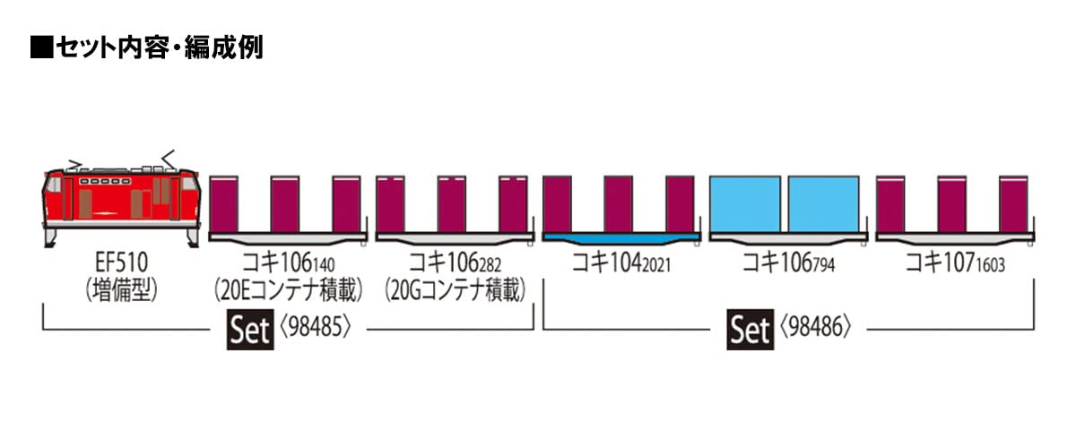 Tomix N Gauge Jr Ef510 Type 0 Container Train Set 98485 Railway Model Electric Locomotive- Japan Figure Store - #1 Bring To You The Best Japanese Goods