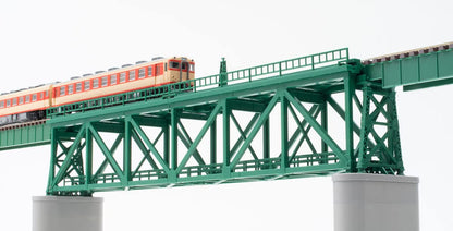 Tomytec Tomix N Gauge Single Track Truss Bridge S280 Dark Green with 2 Piers Railway Model 3267- Japan Figure Store - #1 Bring To You The Best Japanese Goods