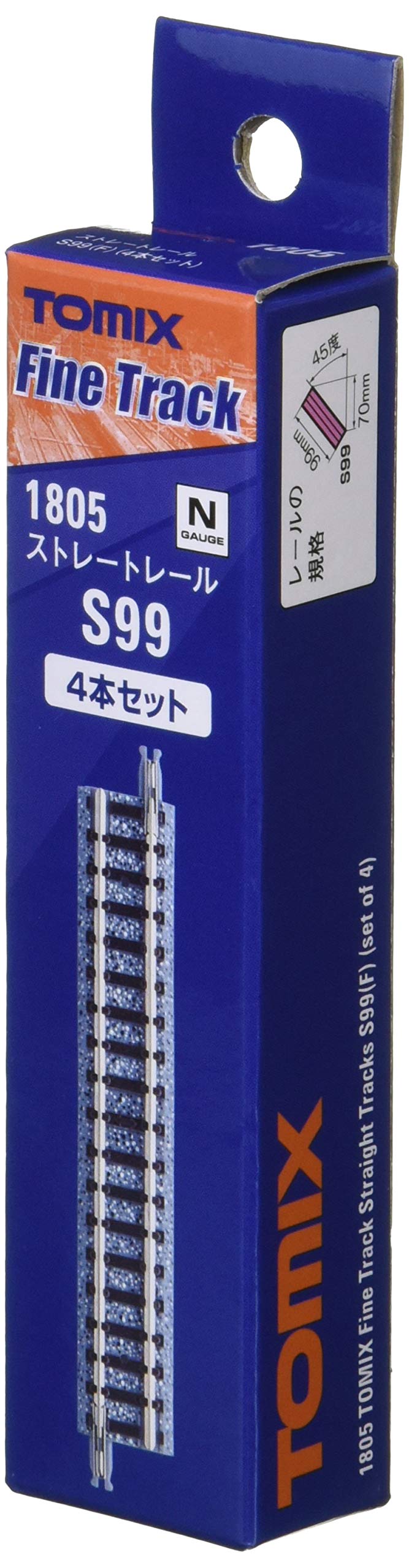 Tomytec Tomix N Gauge Straight Rail S99 F Set of 4 - 1805 Railway Model Supplies- Japan Figure Store - #1 Bring To You The Best Japanese Goods