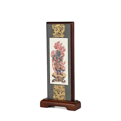 Toshikobo Fudo Myoo Stand Hanging Scroll Wooden Frame 20x9cm Walnut- Japan Figure Store - #1 Bring To You The Best Japanese Goods