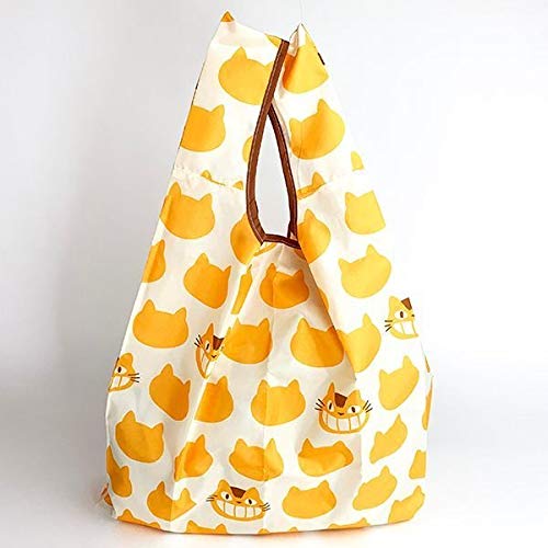 Totoro Marushin Cat Bus Eco Bag w/ Storage Bag Yellow- Japan Figure Store - #1 Bring To You The Best Japanese Goods
