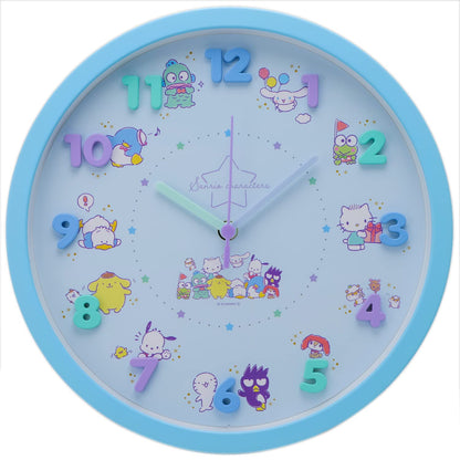 Tsujisel Sanrio Wall Clock Blue Icon Wall Clock Analog Quiet Continuous Second Hand Man 2926204- Japan Figure Store - #1 Bring To You The Best Japanese Goods