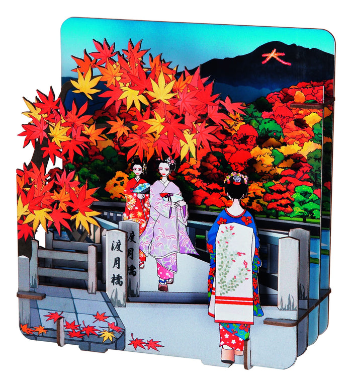 Urano Co. 3D Paper Puzzle Arashiyama Japan (Togetsukyo Momiji) 93X45X100Mm- Japan Figure Store - #1 Bring To You The Best Japanese Goods