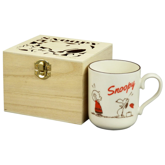 Snoopy Retro Mug With Wooden Gift Box Charlie Brown White- Japan Figure Store - #1 Bring To You The Best Japanese Goods